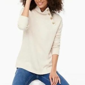 J Crew Wide Button Pullover Sweatshirt